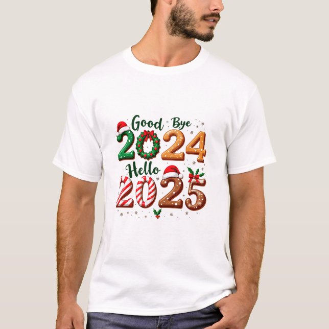 Julskjorta Goobye 2024 hej 2025 T Shirt (Framsida)