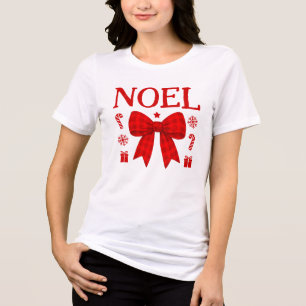 Julskjorta med röd ginghamslav Noël T Shirt