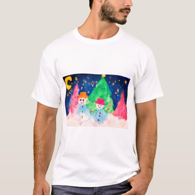 Julskjorta Snögubbe T Shirt (Framsida)