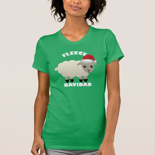 Julskjortaull (Feliz) Navidad med får T Shirt (Framsida)