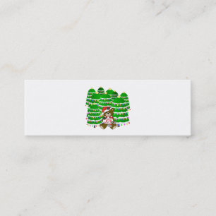 Julskläder med JOY-tecken och julgranar Mini Visitkort