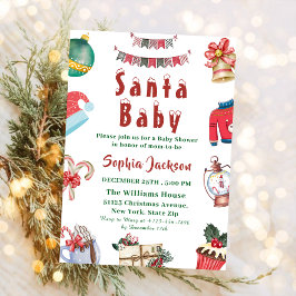 Julsknappen i Santa Baby Helgdag, sommarstuga Inbjudningar