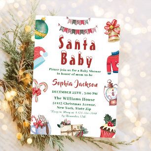 Julsknappen i Santa Baby Helgdag, sommarstuga Inbjudningar