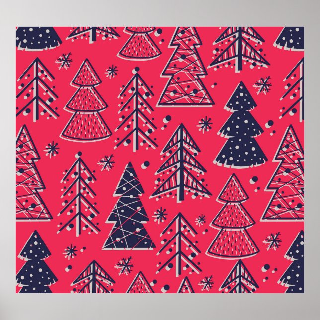 Julskog: Winter Silhouette Tapet. Poster (Framsidan)