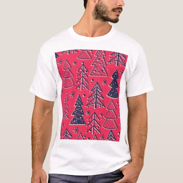 Julskog: Winter Silhouette Tapet. T Shirt (Framsida)