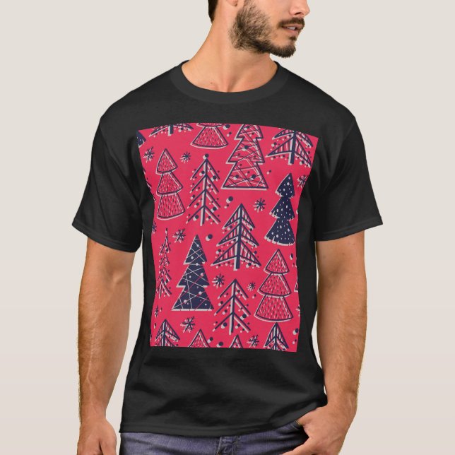 Julskog: Winter Silhouette Tapet. T Shirt (Framsida)