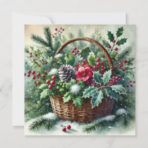 Julskogen Nature Berries Basket Julkort