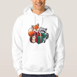 Julskogsräv Tvättbjörn Presentdesign Hoodie