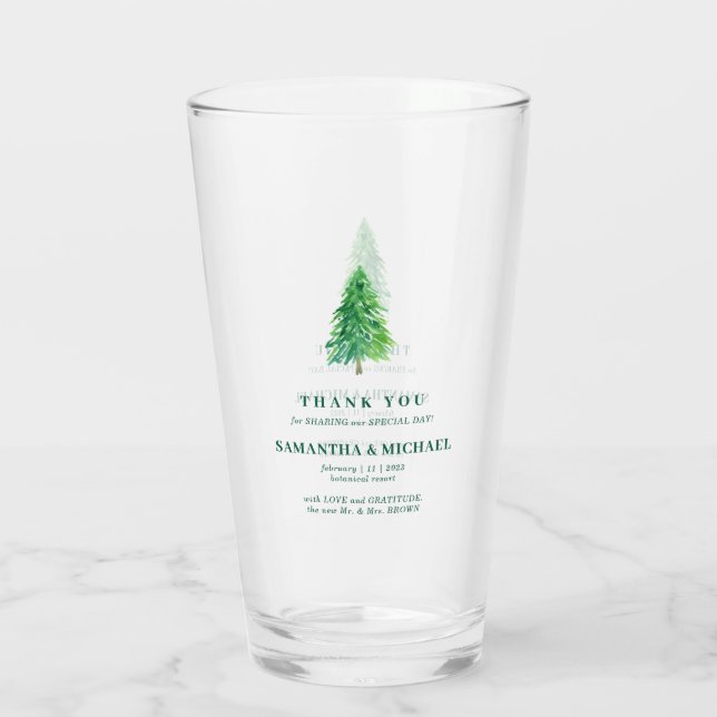 JulskogsTräd | Modern Enkel Bröllop Glaskopp (Baksida)