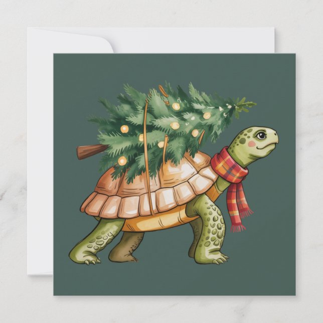 Julsköldpaddsälskarepresent Xmas-trädhelgdag Julkort (Framsida)