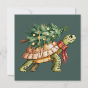 Julsköldpaddsälskarepresent Xmas-trädhelgdag Julkort