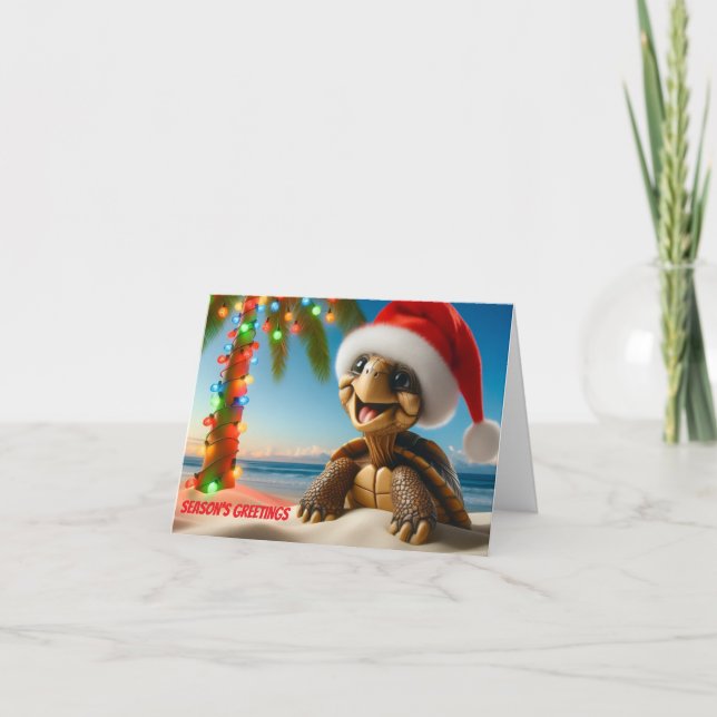 Julsköldpaddsgratulationskort Tack Kort (Framsida)