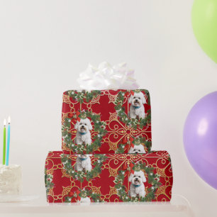 Julskon - Bort på Röd snöflingor - bakgrund Presentpapper