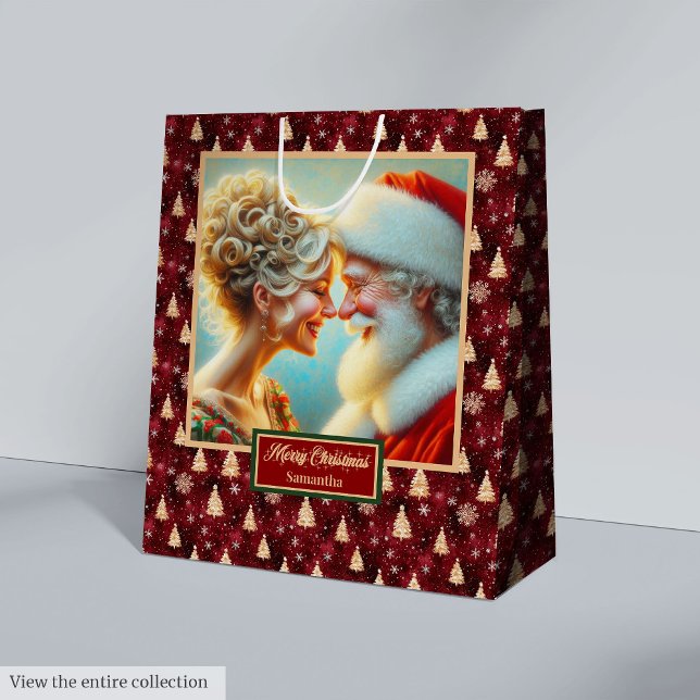 Julskorgen med vattenfärgen Jultomten (Christmas Gift Bag With Watercolor Santa Claus)