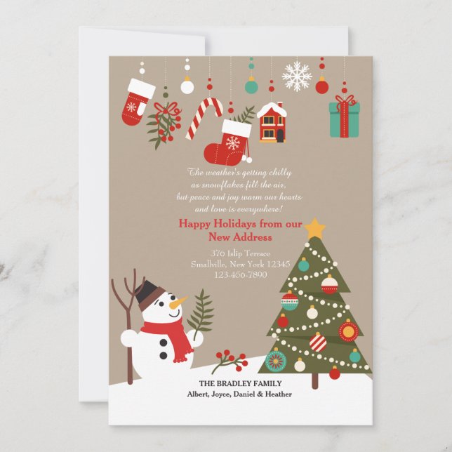 Julskoters rörelse-meddelande julkort (Framsida)