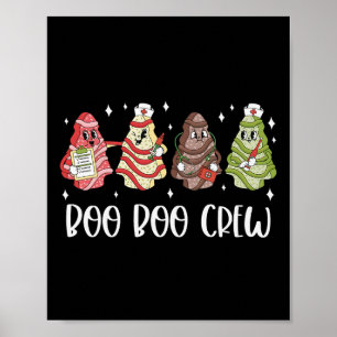 Julsköterska Boo Boo Crew Träd Kaka Xmas Sjuksköte Poster
