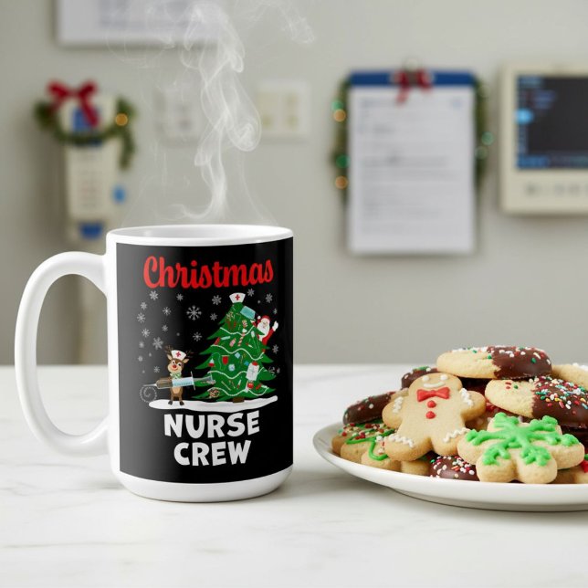 Julsköterskekollektiv med Tomte och Renar Kaffemugg (Skapare uppladdad)