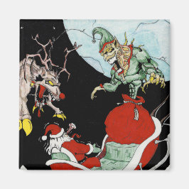 Julskräck 2 tums fyrkantig magnet