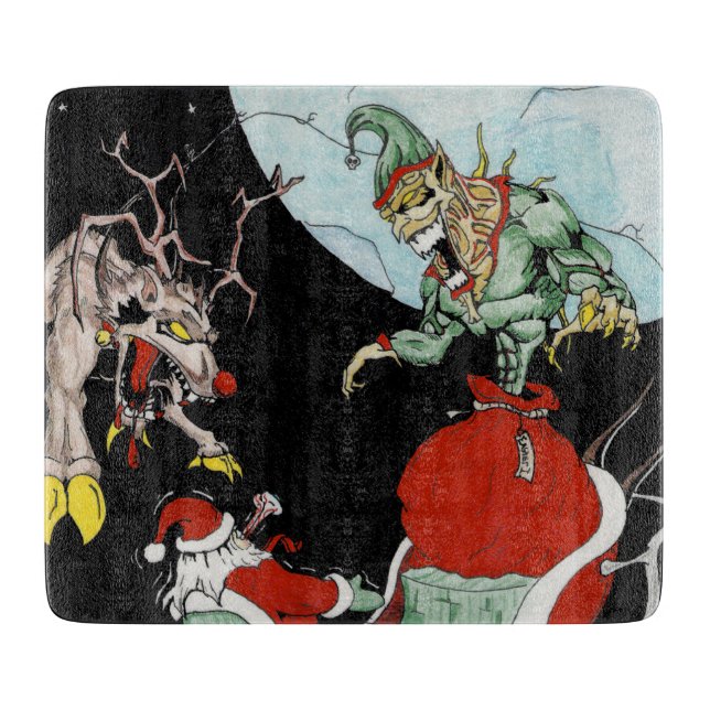 Julskräck Dekorativ Glas Skärbräda (Framsidan)