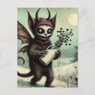 Julskräck Krampus med Mjölk Vykort