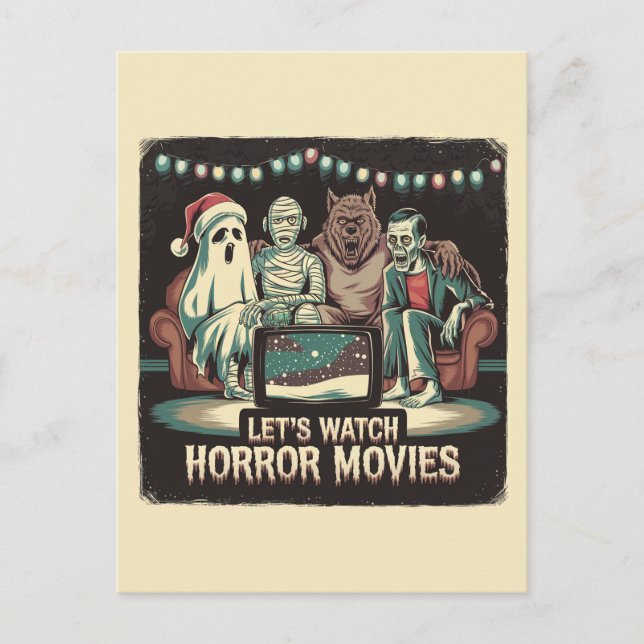 Julskräck Movies Santa Ghost Mummy Werevargen Vykort (Framsida)