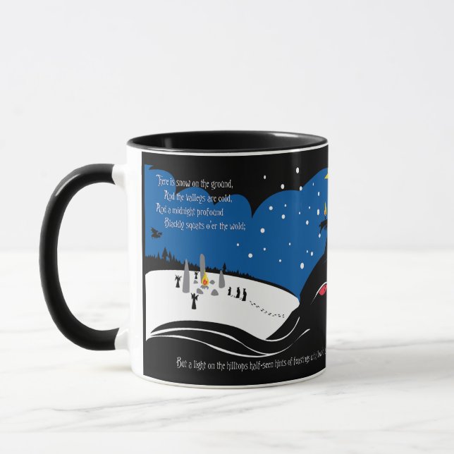 Julskräcklig keramikkopp mugg (Vänster)