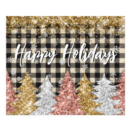 Julskrammel och Glitter med text Fototryck