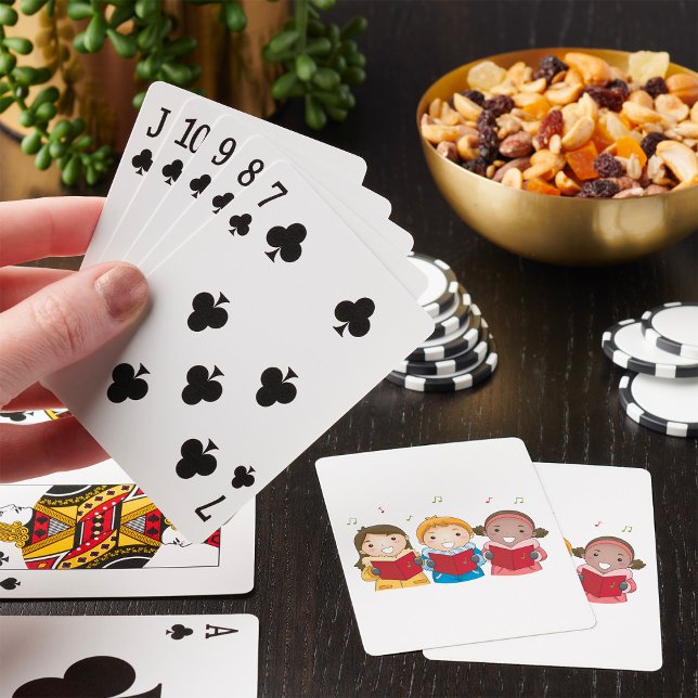 Julskrattande Barn Vinter Högtidlig Kör Casinokort (Skapare uppladdad)