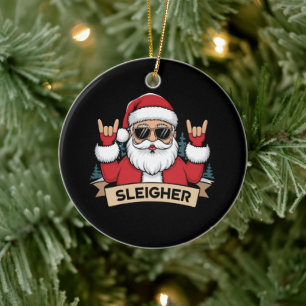 Julskridsko Santa Rock Julrockare Julgransprydnad Keramik