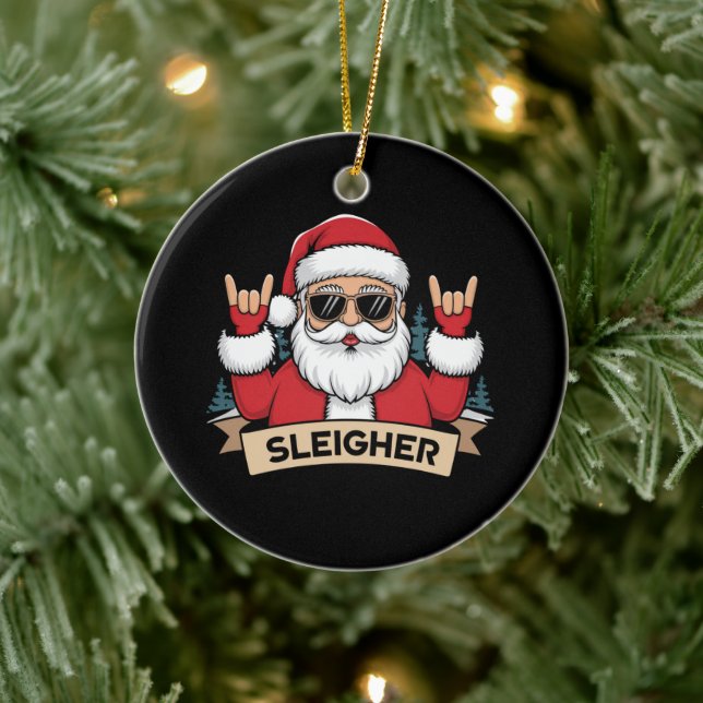 Julskridsko Santa Rock Julrockare  Julgransprydnad Keramik (Träd)