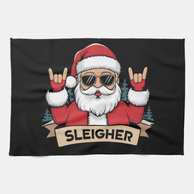 Julskridsko Santa Rock Julrockare  Kökshandduk (Horisontell)