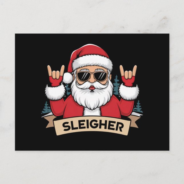 Julskridsko Santa Rock Julrockare  Vykort (Framsida)
