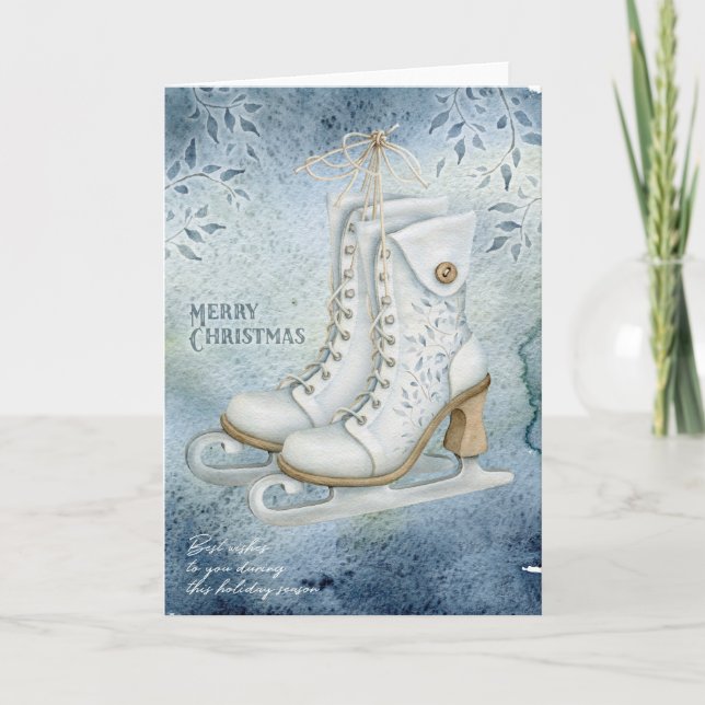 Julskridskoåkning Helgkort (Framsida)