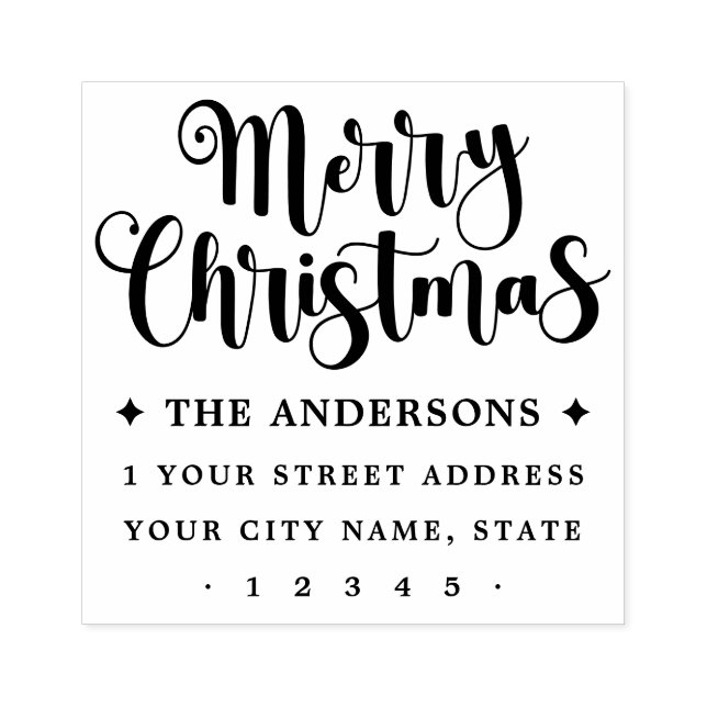 Julskrift Glad jul returadress Stämpel (Tryck)