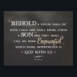Julskript - Behold Emmanuel Poster<br><div class="desc">Poster med en välkänd bibelvers från Matthew med en bakgrund i kretskort: "Behold a jungin ska vara med barn och ska framkalla en son och de ska kalla Hans namn Emmanuel som tolkas som Gud med oss."</div>