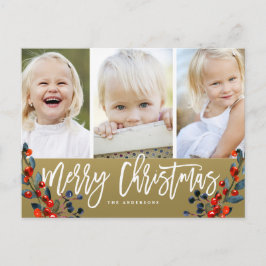 Julskript Berries 3 Photo Helgdag Helg Vykort