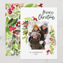 Julskript botaniskt 1 fotoröd grönt