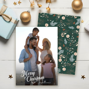 Julskript Fullt Photo Boho Greenery Julkort