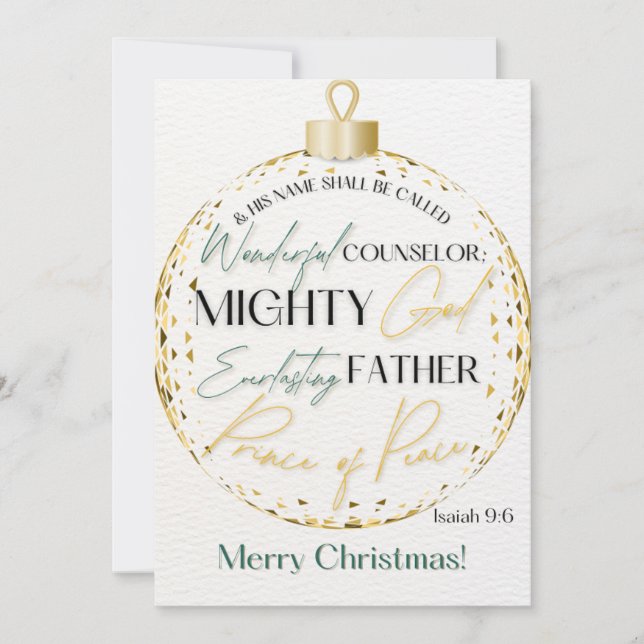 Julskript Greeting Card Isaiah 9:6 Julkort (Framsida)