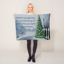 Julskript i bondhuset Land, vattenfärg Fleecefilt