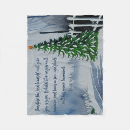 Julskript i bondhuset Land, vattenfärg Fleecefilt