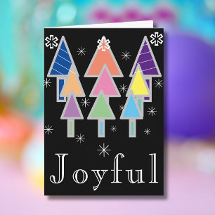 Julskript Modern Artsy Black Helgdag i Chicen Kort