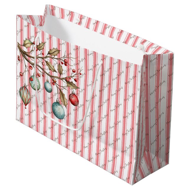 Julskript Vattenfärg Ornaments Rosa Rand (Framsidan Vinklad)