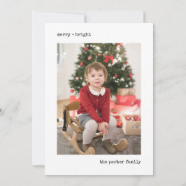 Julskrivmaskin | Svartvit med foto Julkort