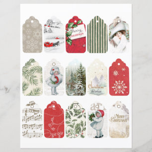 Julskrotjournalmärkta etiketter Vintageflicka Julb