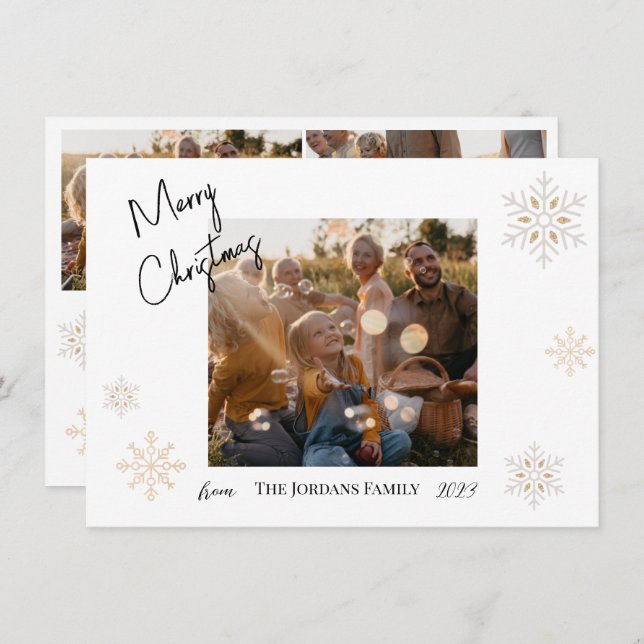 Julsksnäckt fotoport, Helgdag Inbjudningar (Fram/baksida)