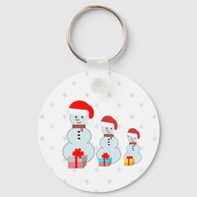 Julskulpturer och snöflingor nyckelring (Framsida)