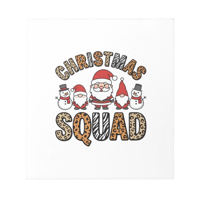 Julskvad Santa Snömannen Leopardtryck Design Anteckningsblock (Framsida)