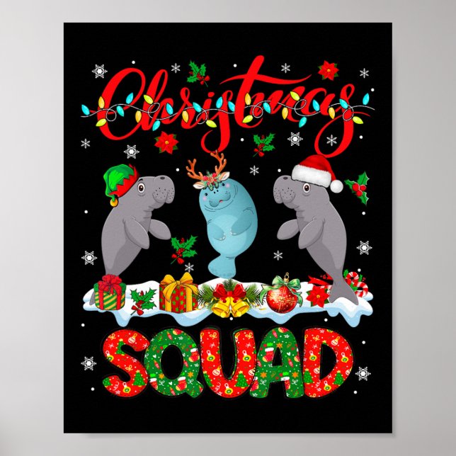 Julskvad Tre Tomte Renar Älva Manater  Poster (Framsidan)