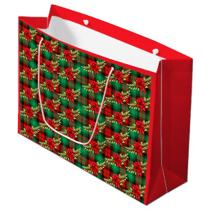 Julskvällen Poinsettias och Löv stor gåva